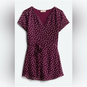 Full Moon Segura Short Sleeve Chiffon Tie Waist Maternity Blouse